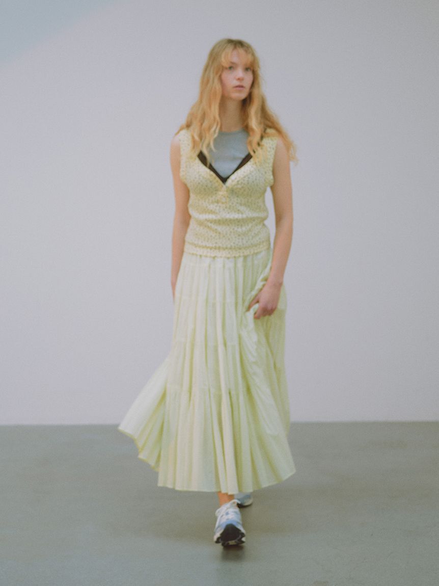 emmi atelier「コットンボリュームティアードスカート」|スカート|YEL