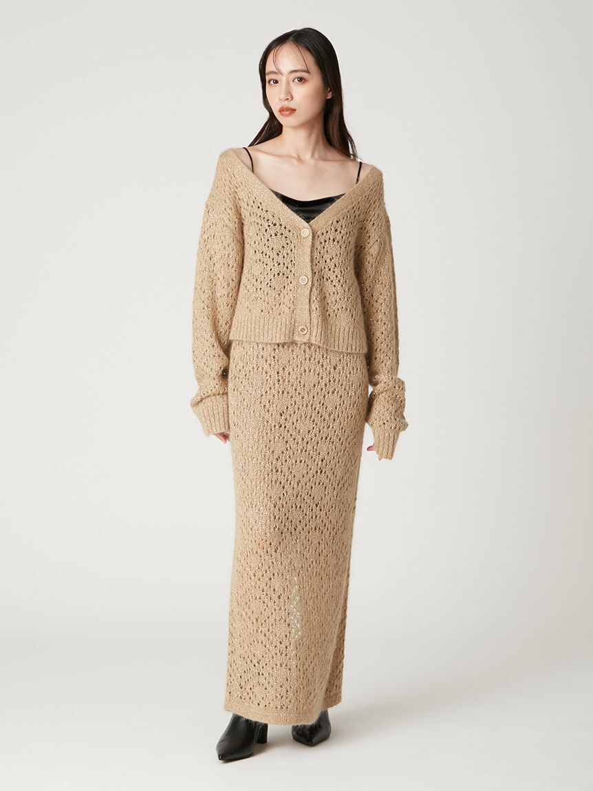 FRAY I.D「モヘアミックスラメニットスカート」|スカート|