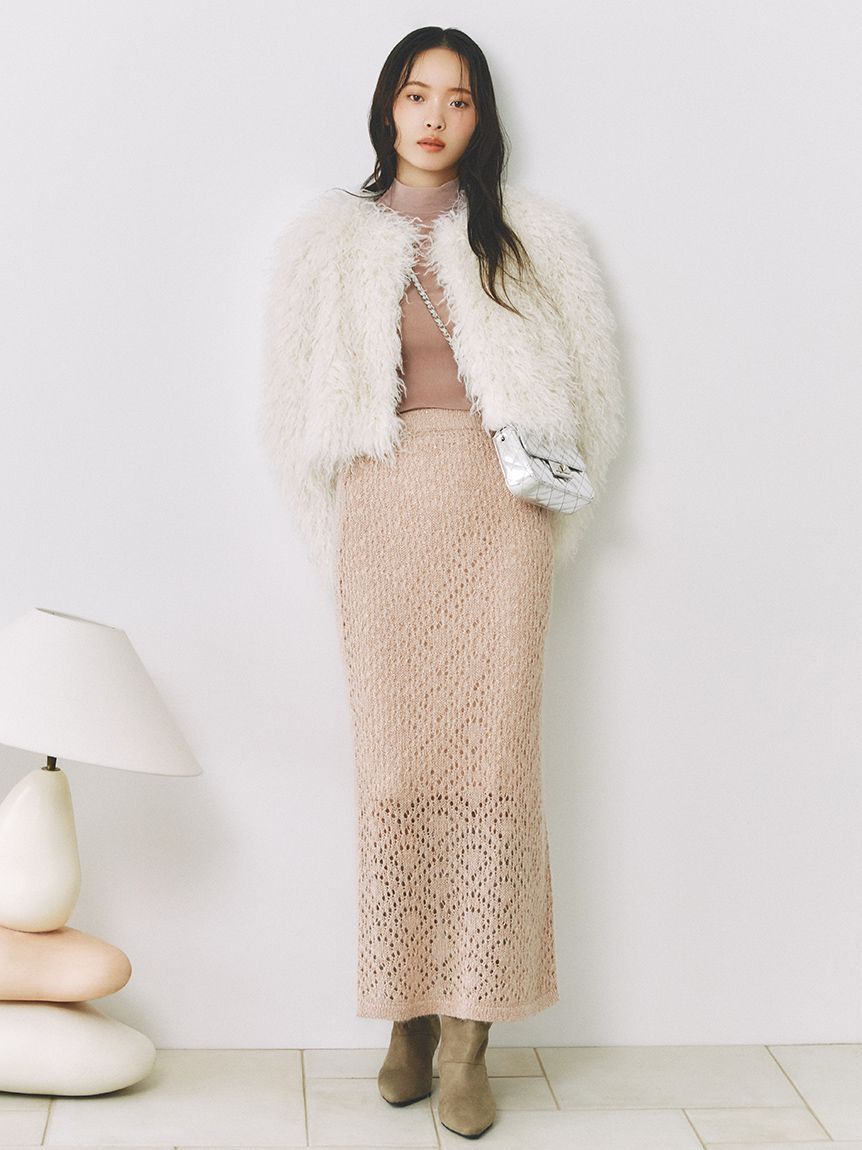 FRAY I.D「モヘアミックスラメニットスカート」|スカート|