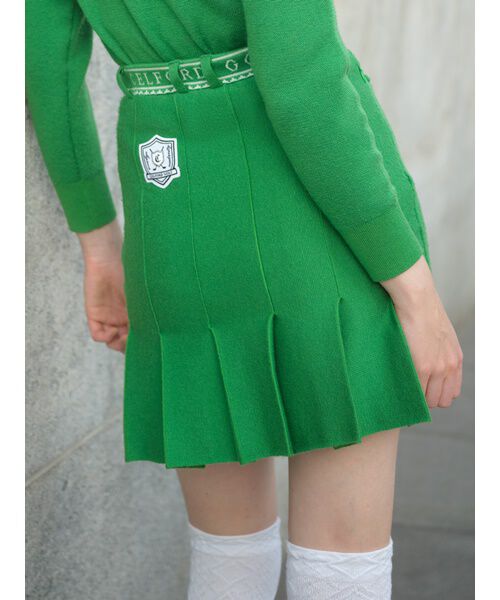 CELFORD「【CELFORD GOLF】　ビット付きニットプリーツスカート」|スカート|