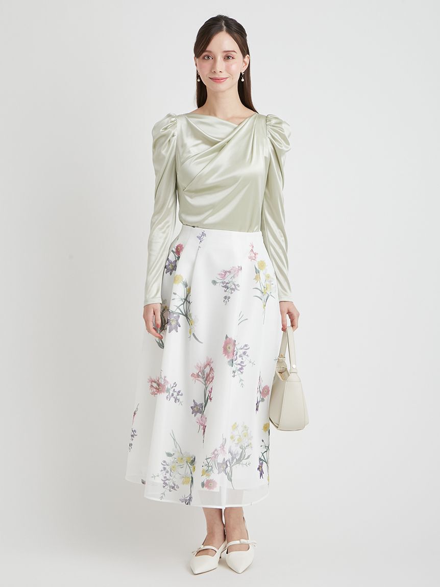 CELFORD「ミニメッシュフラワースカート」|スカート|