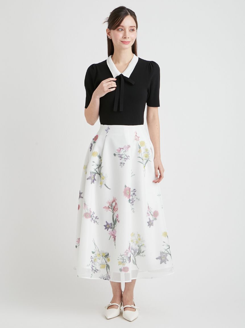 CELFORD「ミニメッシュフラワースカート」|スカート|