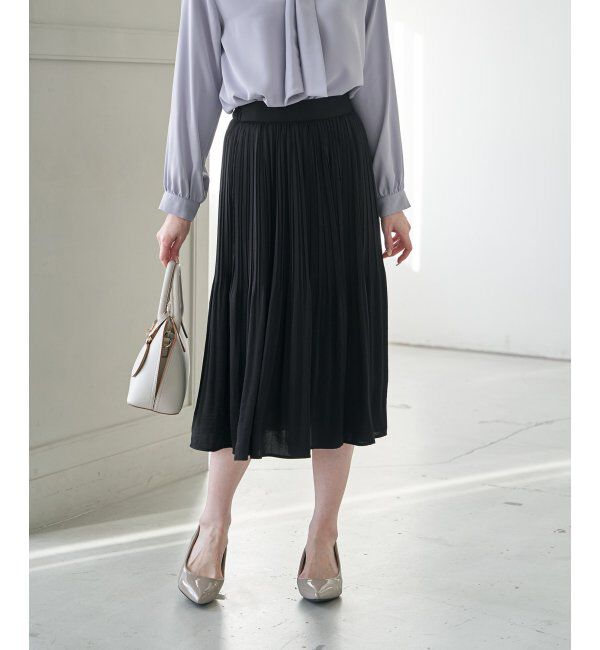 IKKA LOUNGE「サテンプリーツスカート」|スカート|
