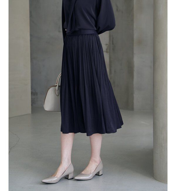 IKKA LOUNGE「サテンプリーツスカート」|スカート|