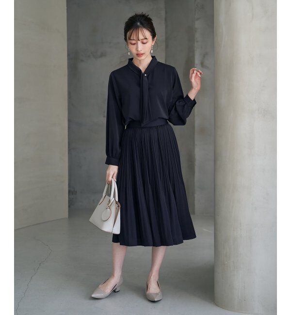 IKKA LOUNGE「サテンプリーツスカート」|スカート|