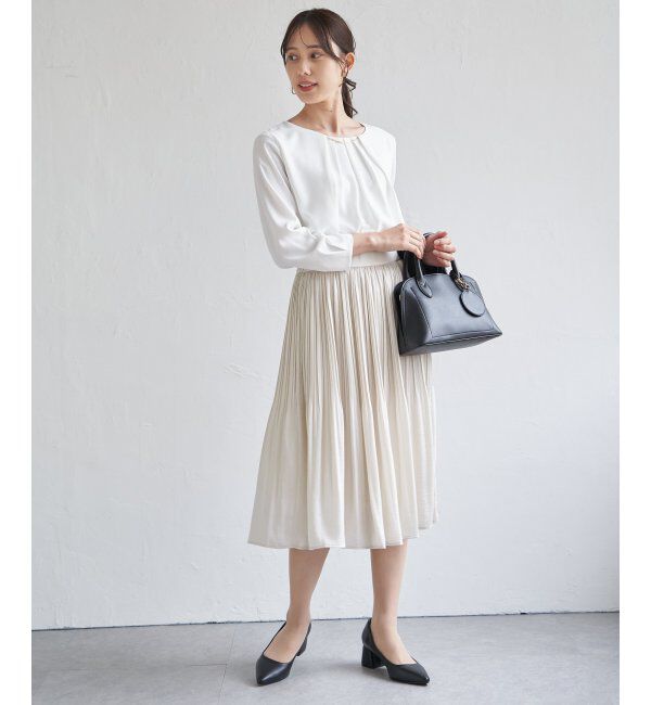 IKKA LOUNGE「サテンプリーツスカート」|スカート|