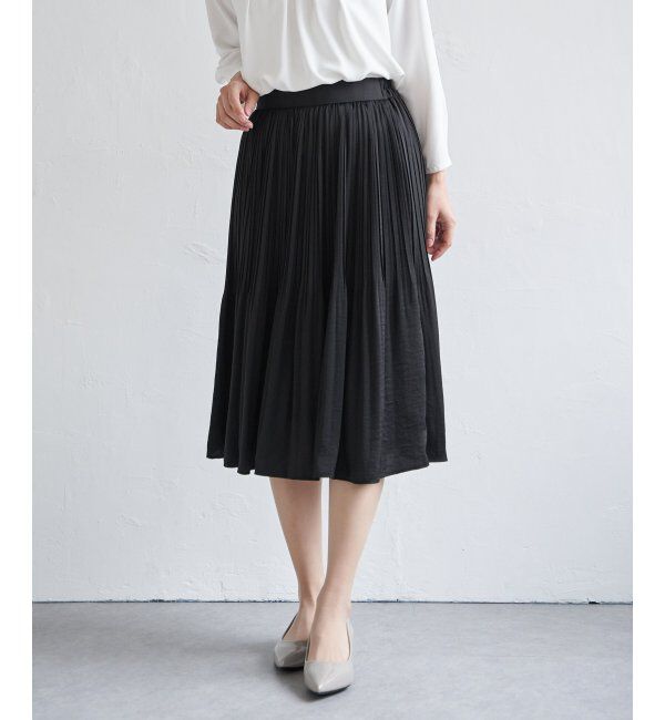 IKKA LOUNGE「サテンプリーツスカート」|スカート|