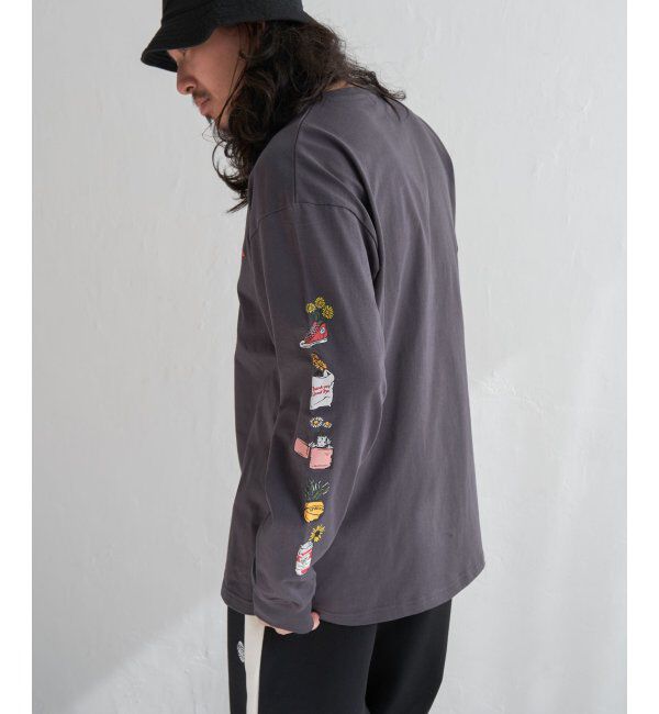 VENCE share style「袖フラワープリントロンT」|Tシャツ・カットソー|