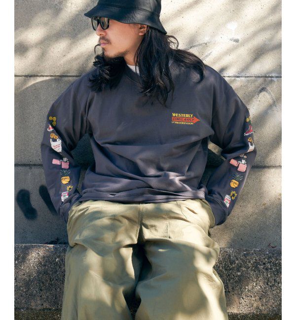 VENCE share style「袖フラワープリントロンT」|Tシャツ・カットソー|