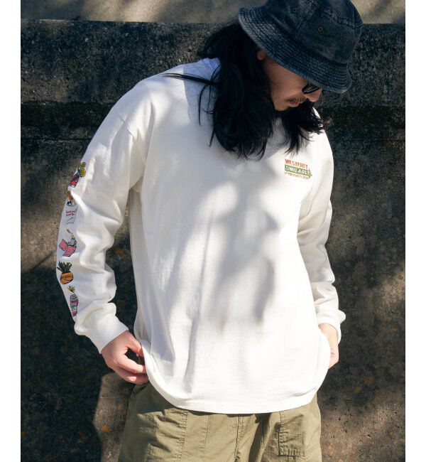 VENCE share style「袖フラワープリントロンT」|Tシャツ・カットソー|