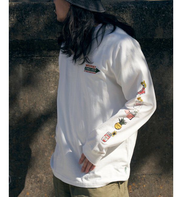 VENCE share style「袖フラワープリントロンT」|Tシャツ・カットソー|