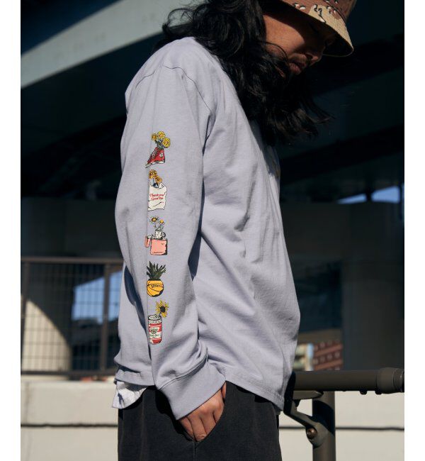 VENCE share style「袖フラワープリントロンT」|Tシャツ・カットソー|