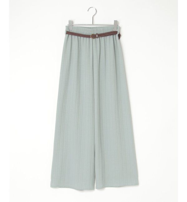 VENCE share style「楊柳ストライプベルト付きパンツ」|デニム|