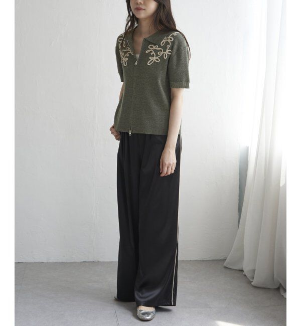 VENCE share style「サテンサイドラインパンツ」|デニム|