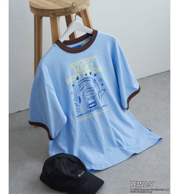 VENCE share style「PEANUTS ピーナッツ SNOOPY スヌーピー TP ベストフレンドリンガーT」|Tシャツ・カットソー|サックスブルー