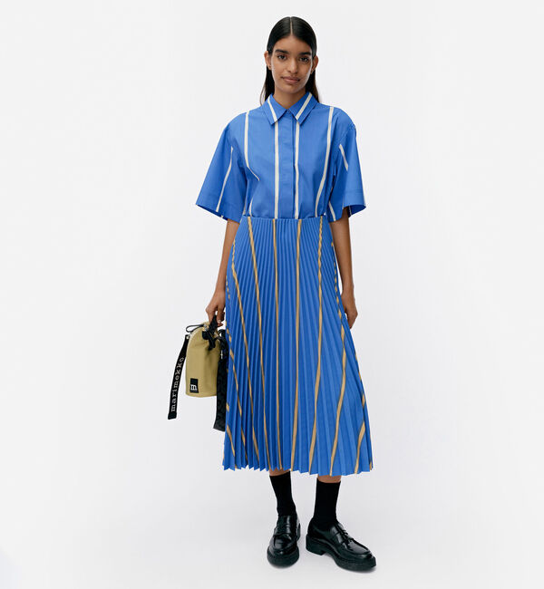 Marimekko「Myy Puhveli スカート」|スカート|ﾌﾞﾙｰ&times;ﾗｲﾄﾌﾞﾗｳﾝ