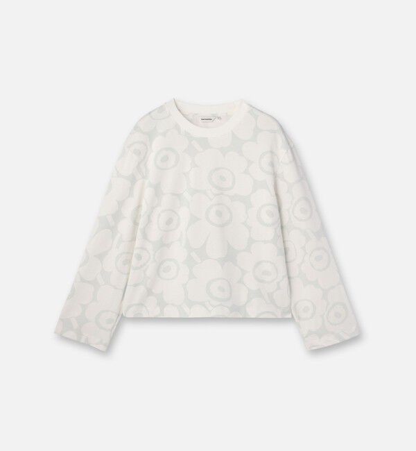 Marimekko「Valkea Unikko カットソー」|シャツ・ブラウス|ﾎﾜｲﾄ&times;ﾗｲﾄｸﾞﾚｰ