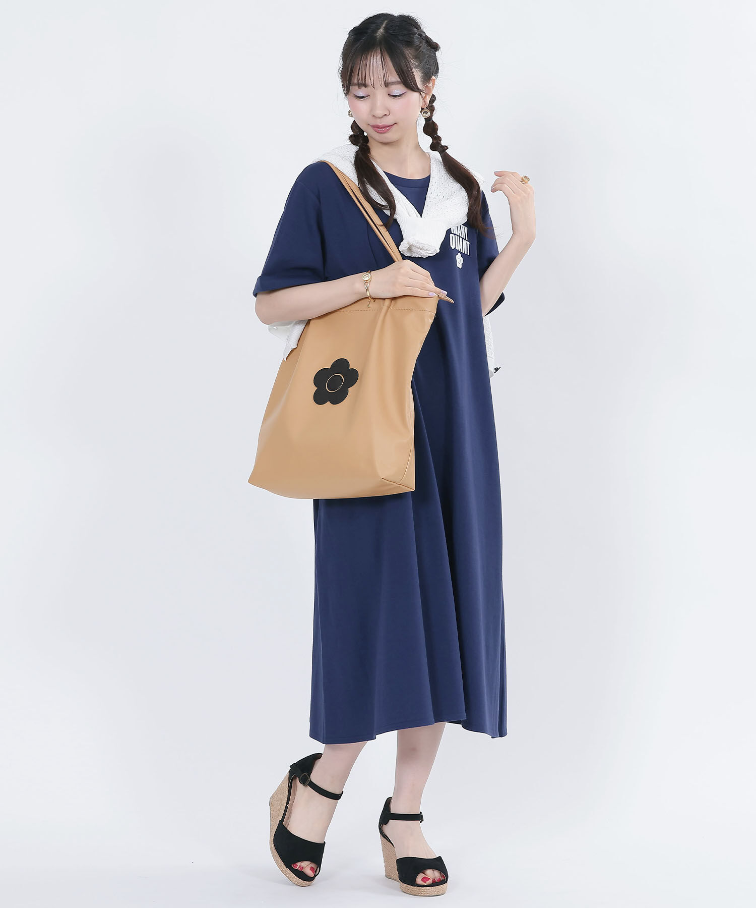 MARY QUANT「デイジーパッチソフト トート」|トートバッグ|