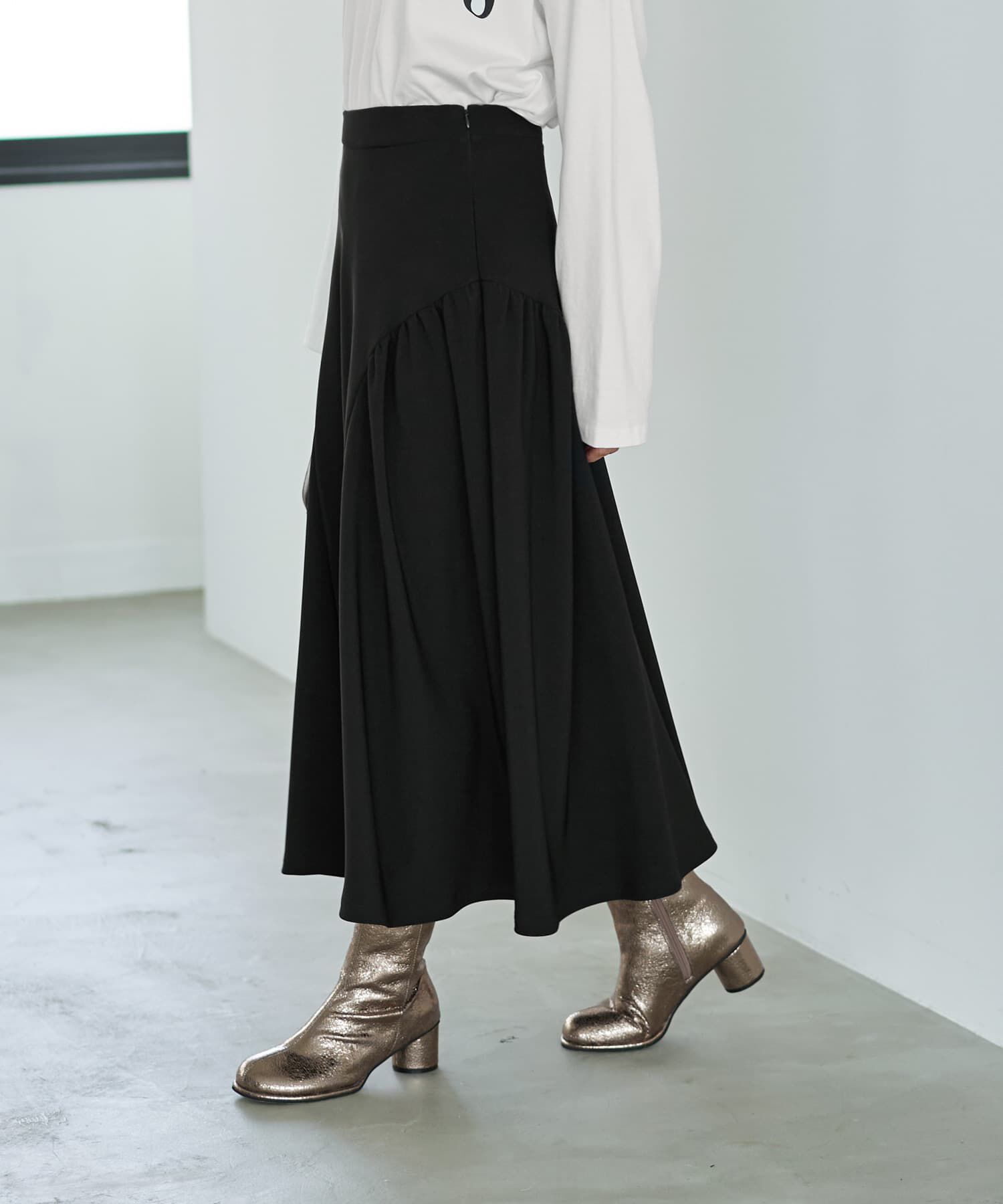 STYLE DELI「ラウンドギャザーフレアスカート」|フレア|