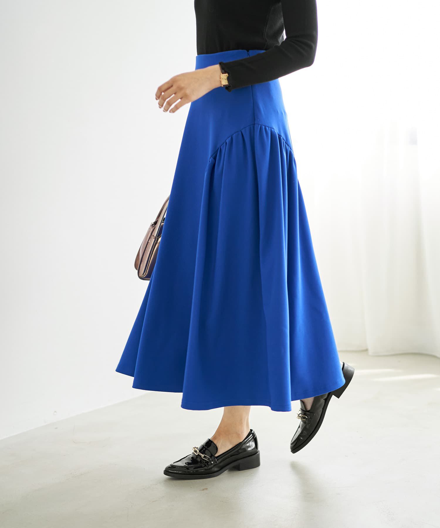 STYLE DELI「ラウンドギャザーフレアスカート」|フレア|