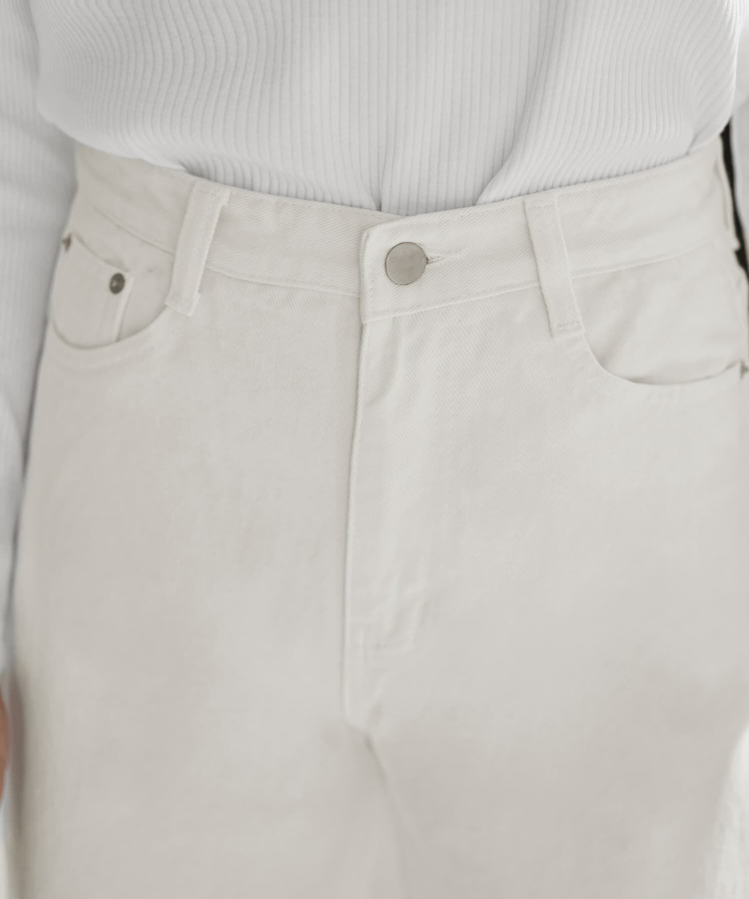 STYLE DELI「セミワイドストレートホワイトデニム」|デニム|