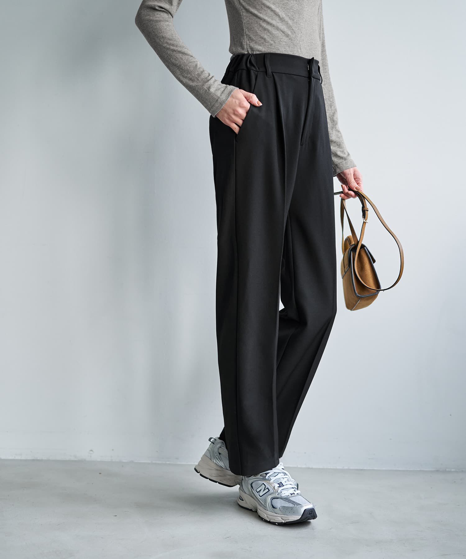 STYLE DELI「ストレッチツイルBASICタックパンツ」|スラックス|