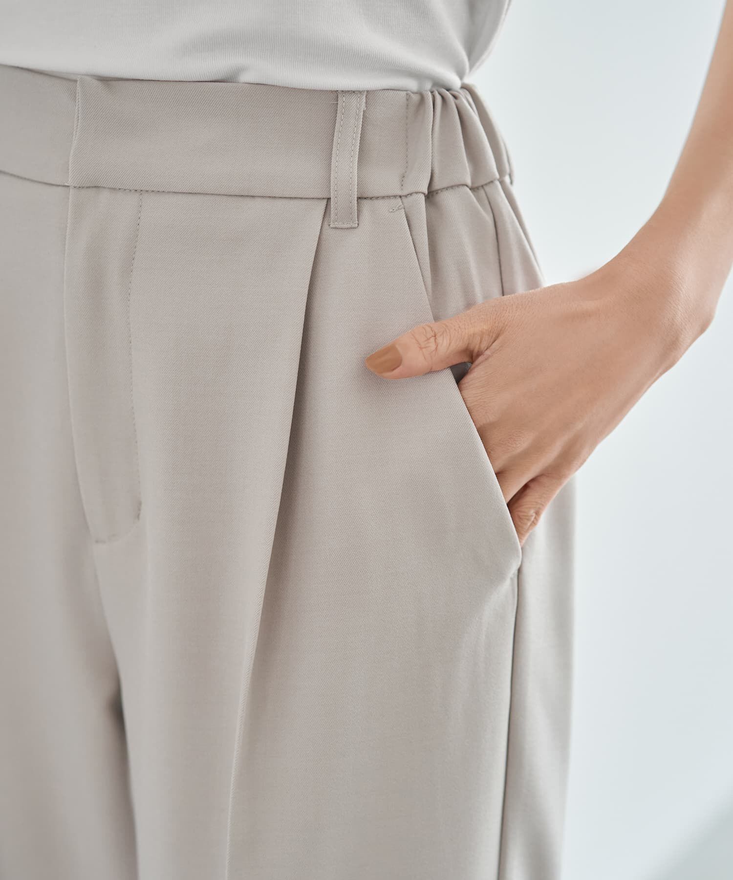 STYLE DELI「ストレッチツイルBASICタックパンツ」|スラックス|