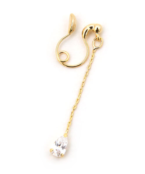 colleca la「ループフィット・小粒ストーンのチェーンイヤリング」|イヤリング|