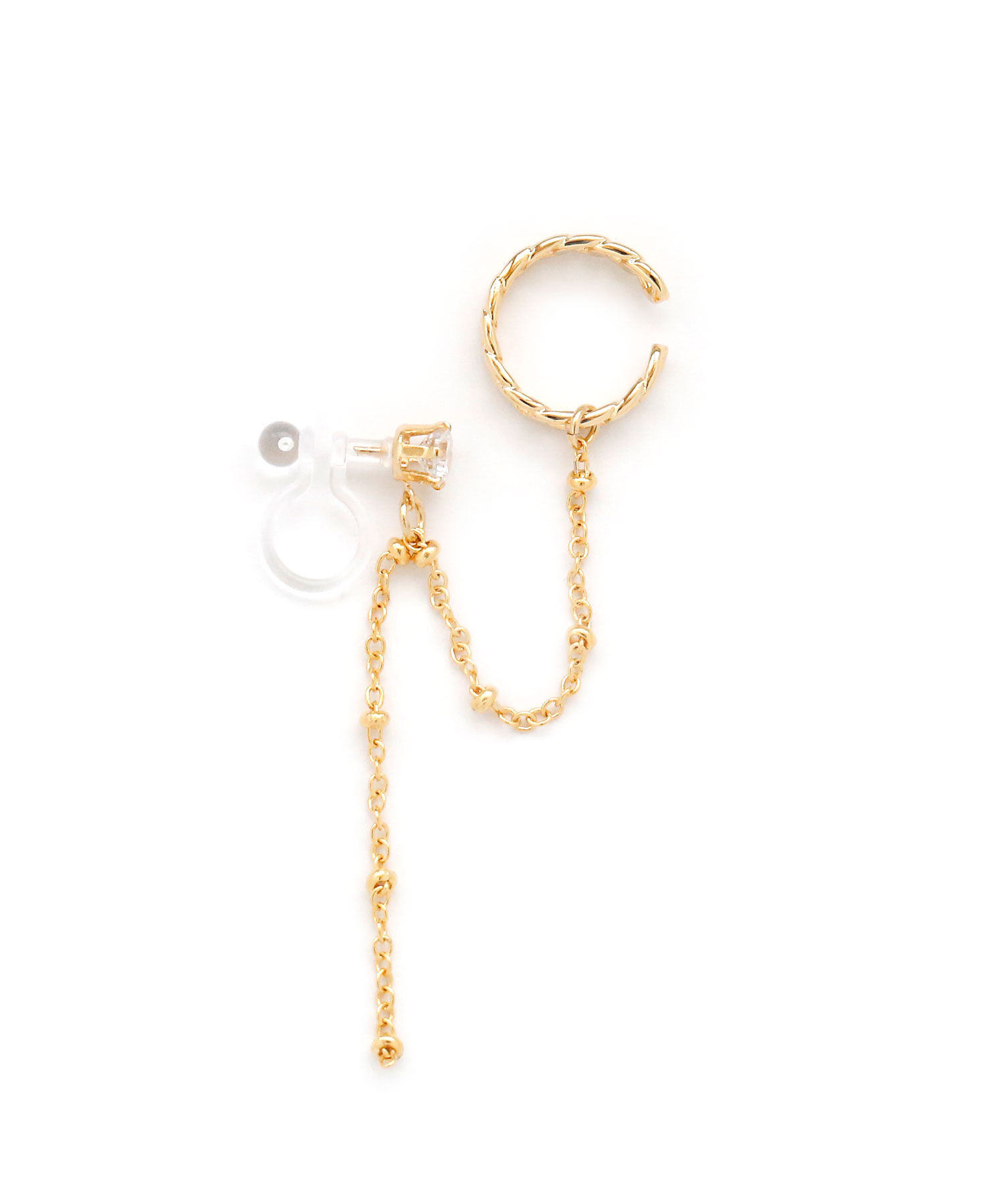 colleca la「チェーンイヤーカフ&times;ストーン樹脂イヤリング」|イヤーカフ|