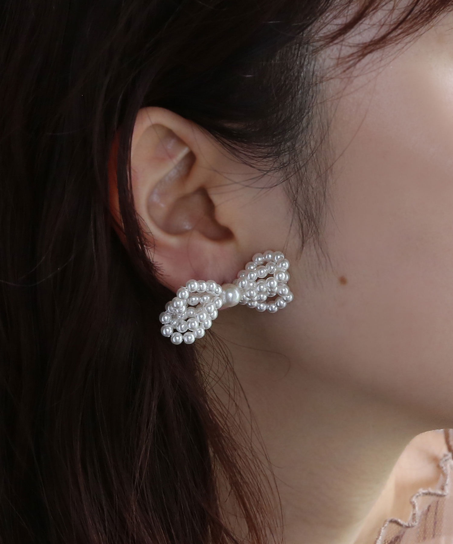 colleca la「パール/ビーズリボンピアス」|ピアス|
