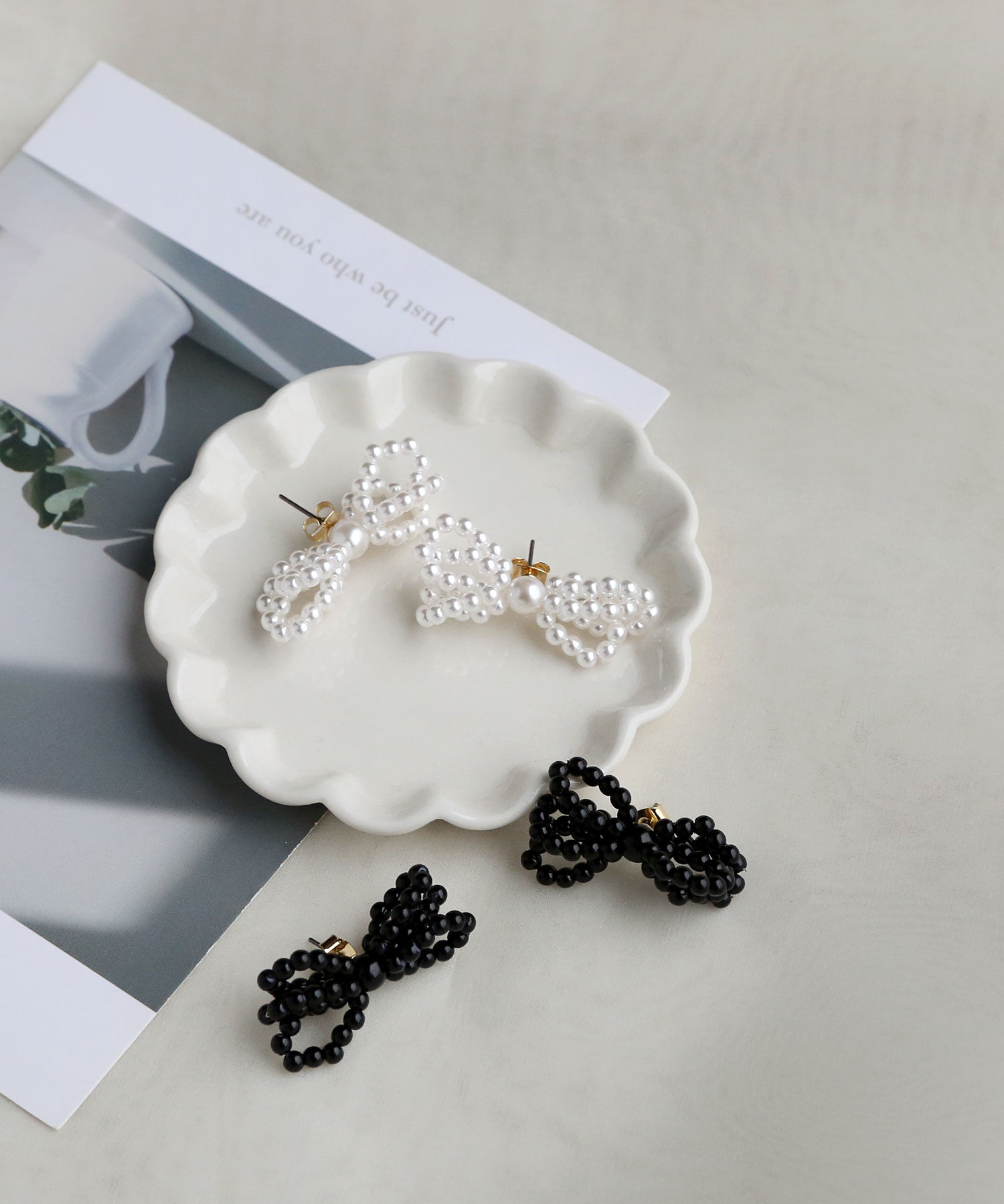 colleca la「パール/ビーズリボンピアス」|ピアス|