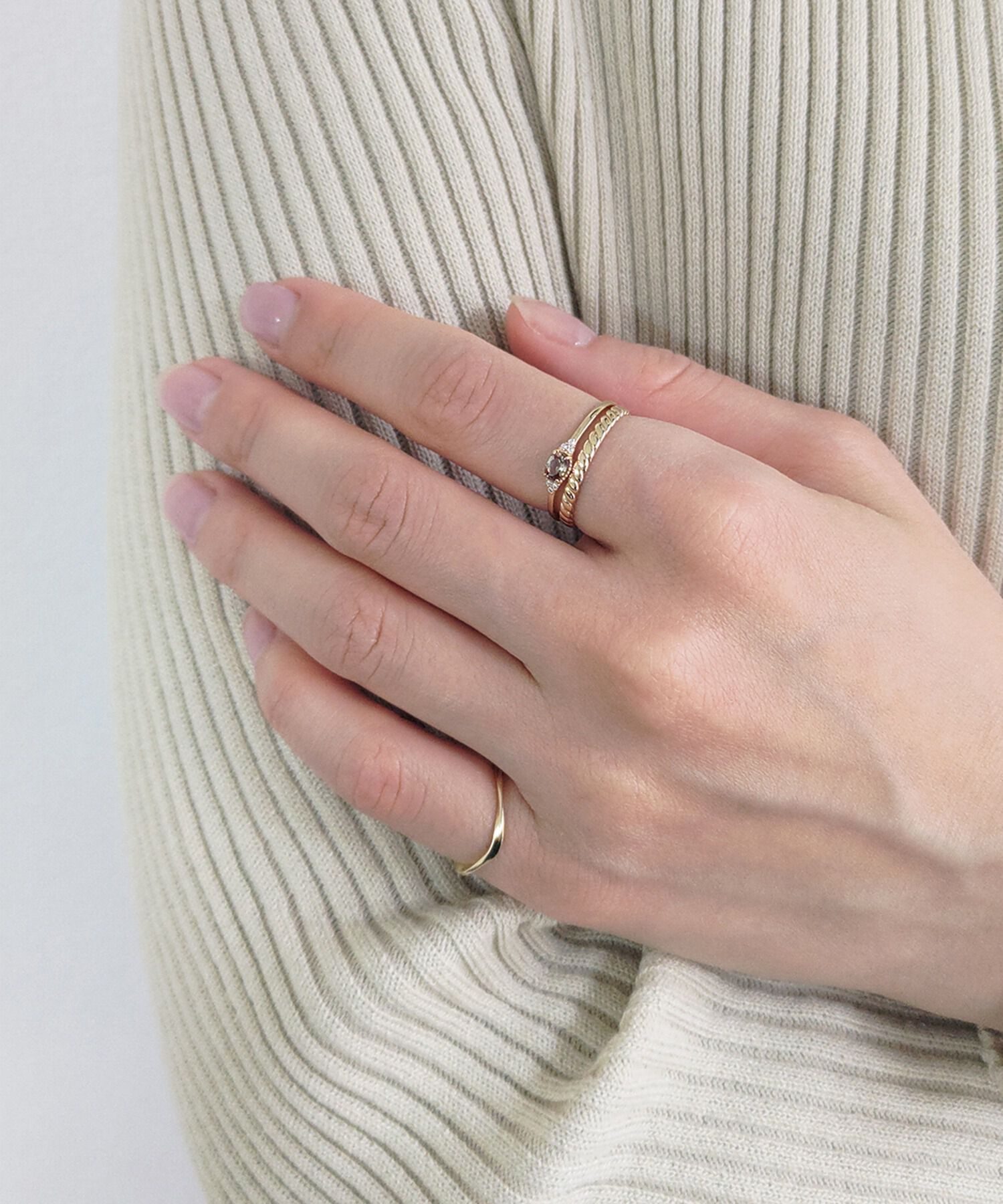 NOIR DE POUPEE「K10 アンダリューサイト&times;CZ リング」|リング|