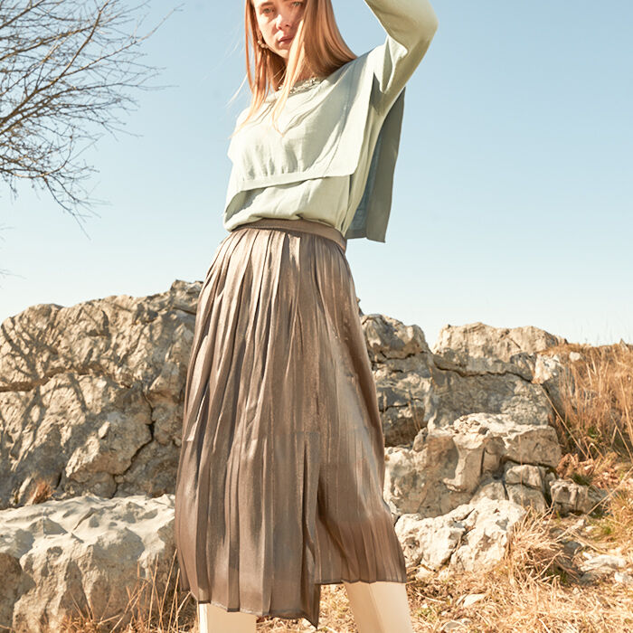 BACKYARD FAMILY「MIND シアープリーツスカート 通販 日本製 スカート プリーツスカート シアースカート」|スカート|