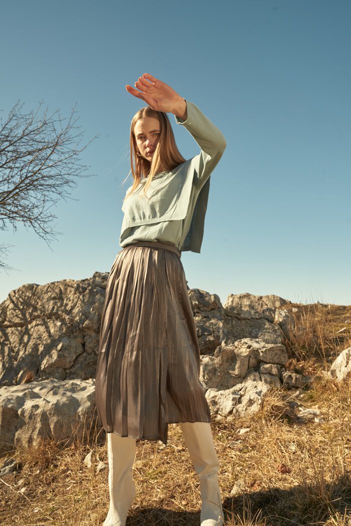 BACKYARD FAMILY「MIND シアープリーツスカート 通販 日本製 スカート プリーツスカート シアースカート」|スカート|