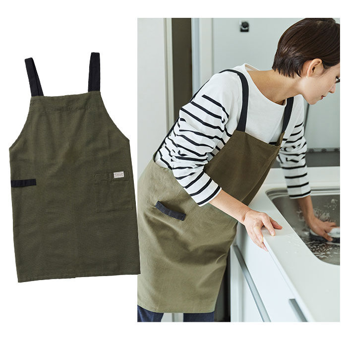 BACKYARD FAMILY「エプロン おしゃれ H型 通販 前掛け H型エプロン かぶるだけ レディース 保育士 速乾 綿」|その他|