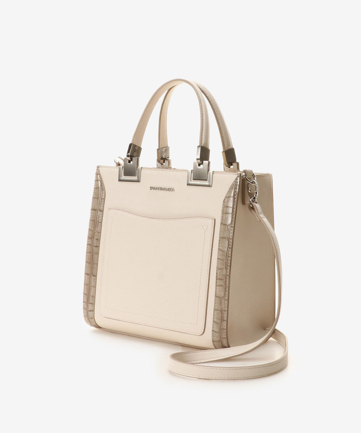 Samantha Vega「レター型ポーチ付きBOXトート(フェイクレザー&times;クロコ調)」|ハンドバッグ|