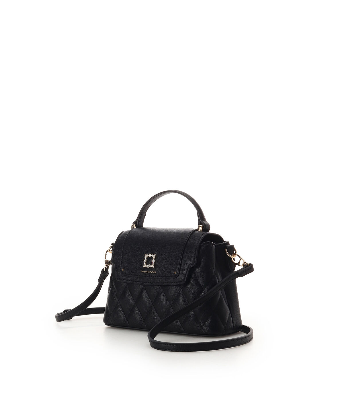 Samantha Vega「スクエアビジューキルトフラップショルダーバッグ」|ショルダー・メッセンジャー|