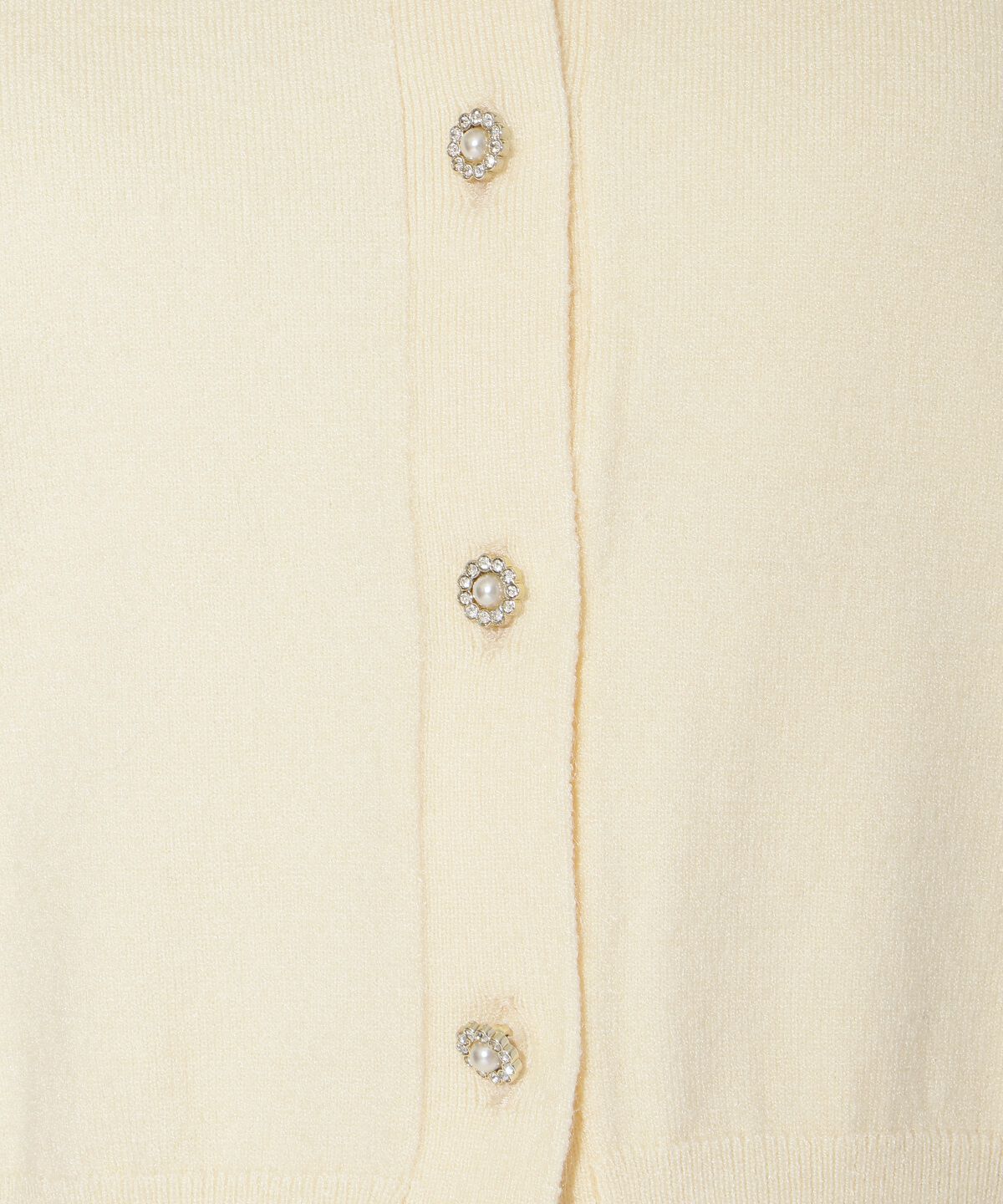 アンドクチュール「ビジューボタンクルーネックカーディガン」|カーディガン|