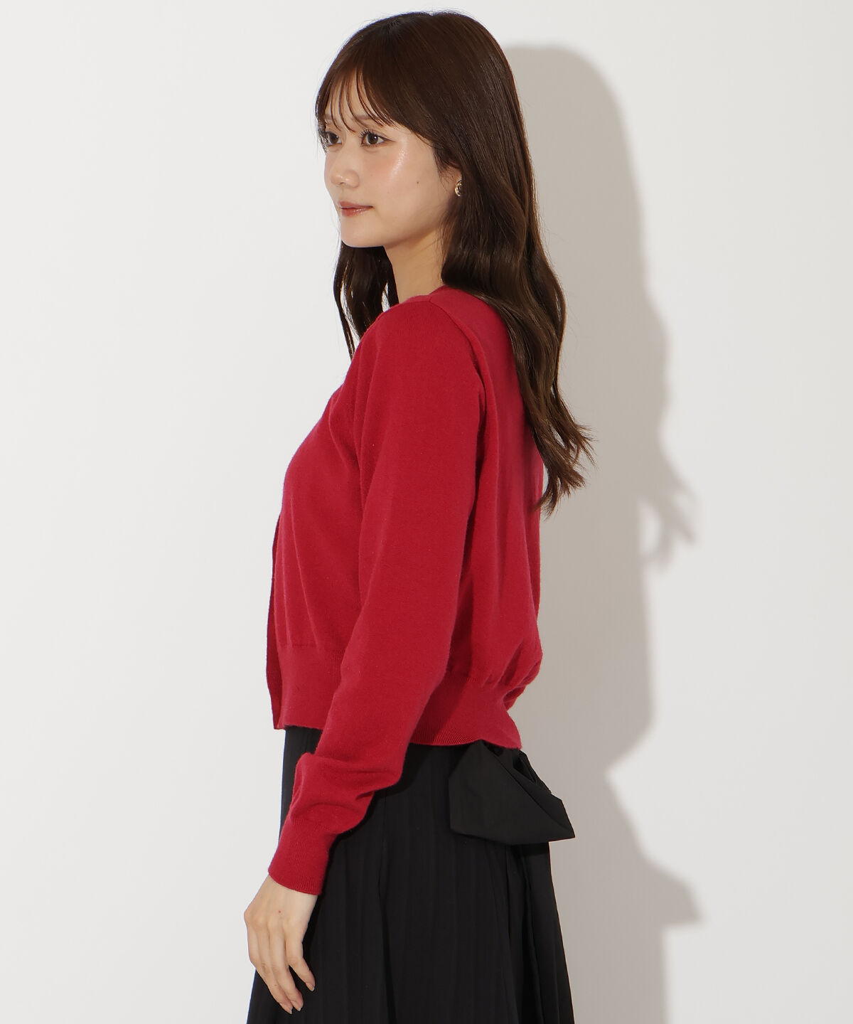 アンドクチュール「ビジューボタンクルーネックカーディガン」|カーディガン|