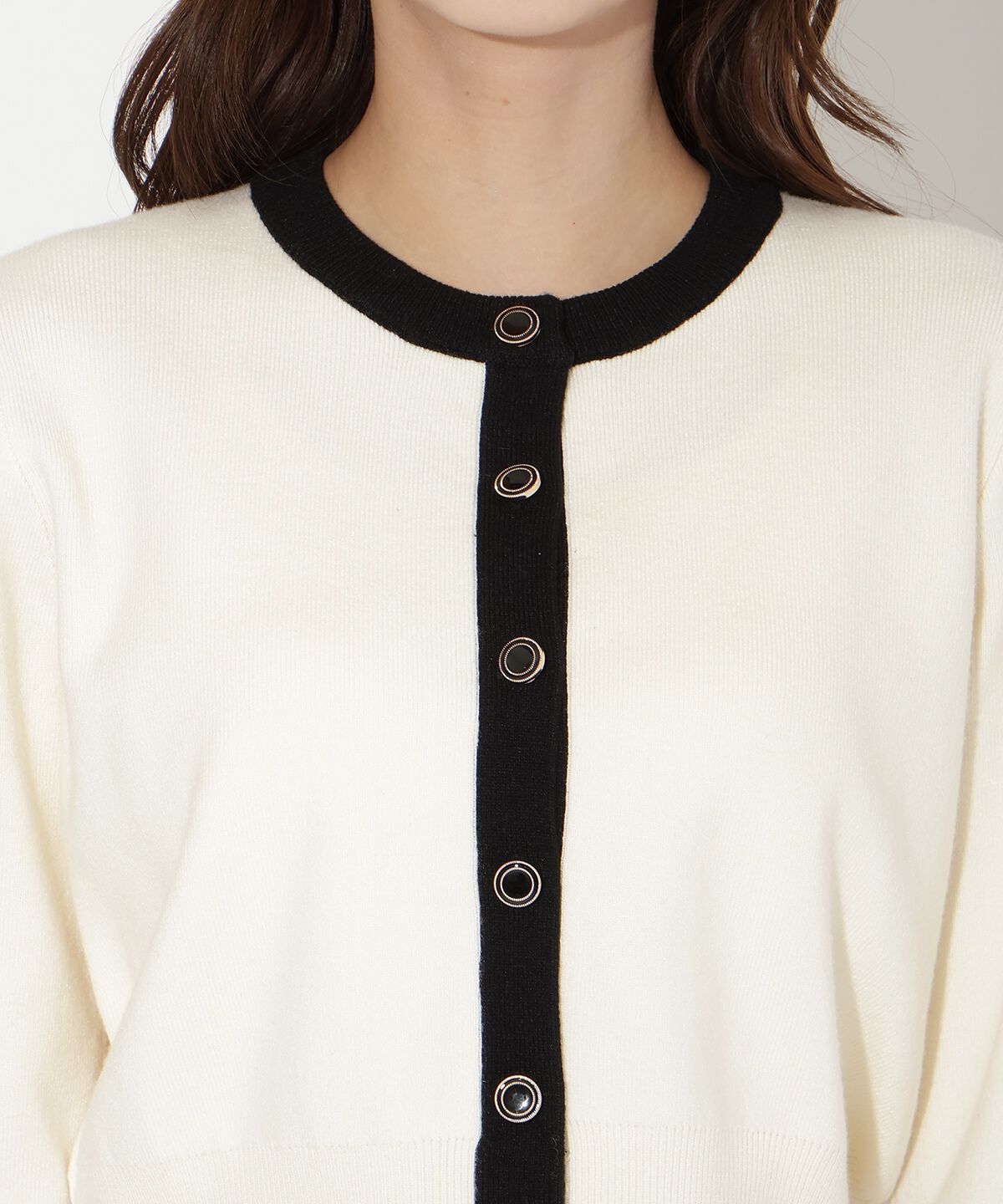 アンドクチュール「配色カーディガン」|カーディガン|