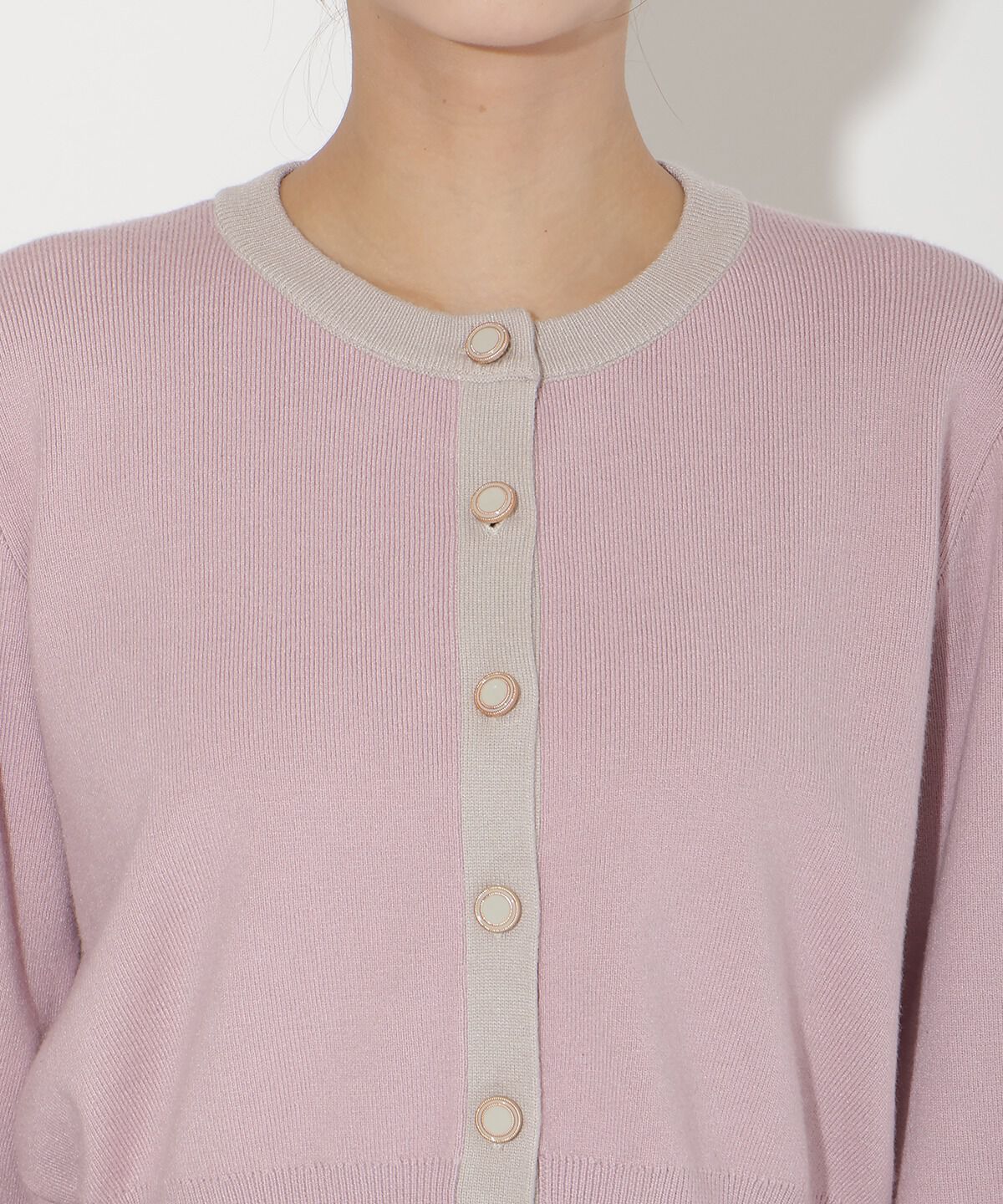 アンドクチュール「配色カーディガン」|カーディガン|