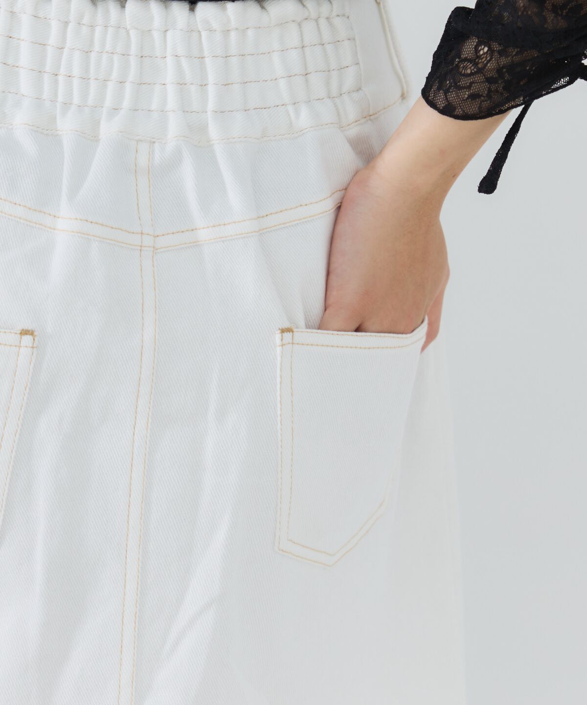 REDYAZEL「ビジューデニムミニスカート」|台形|