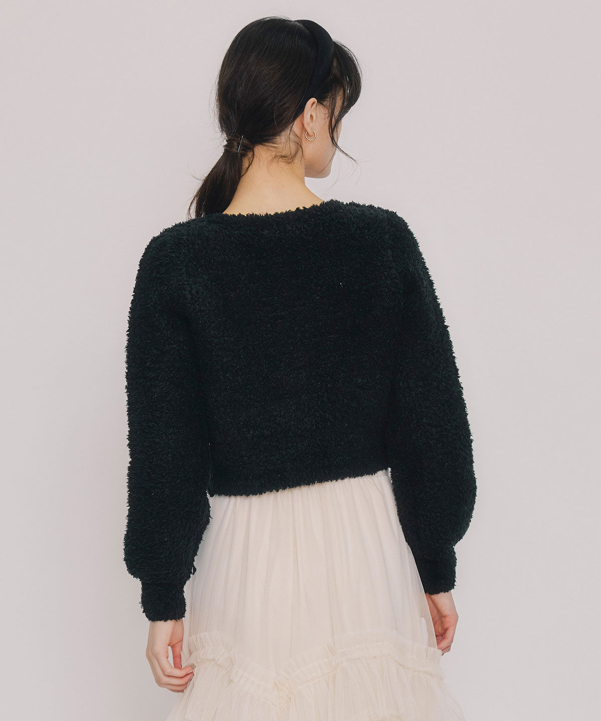 REDYAZEL「フラッフィブークレシャギーニットカーディガン」|カーディガン|