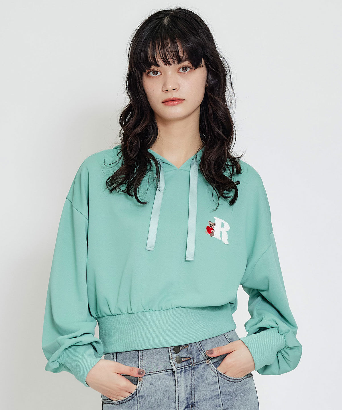 REDYAZEL「Azelyハートショートパーカー」|パーカー|グリーン