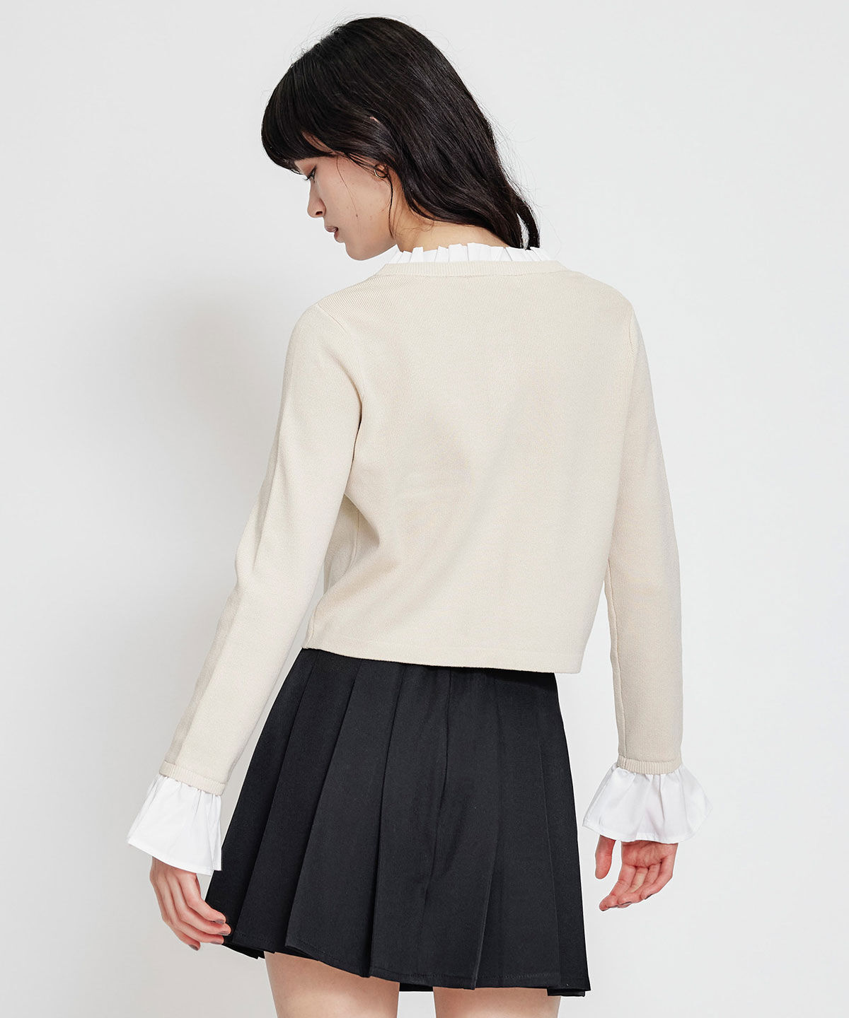 REDYAZEL「Rフリルレイヤードニットカーディガン」|カーディガン|