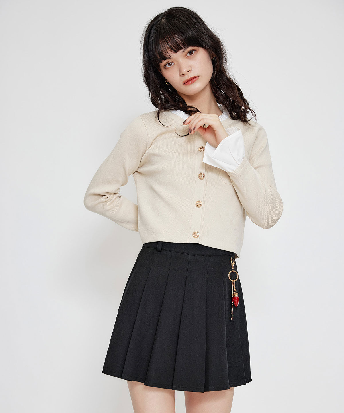 REDYAZEL「Rフリルレイヤードニットカーディガン」|カーディガン|