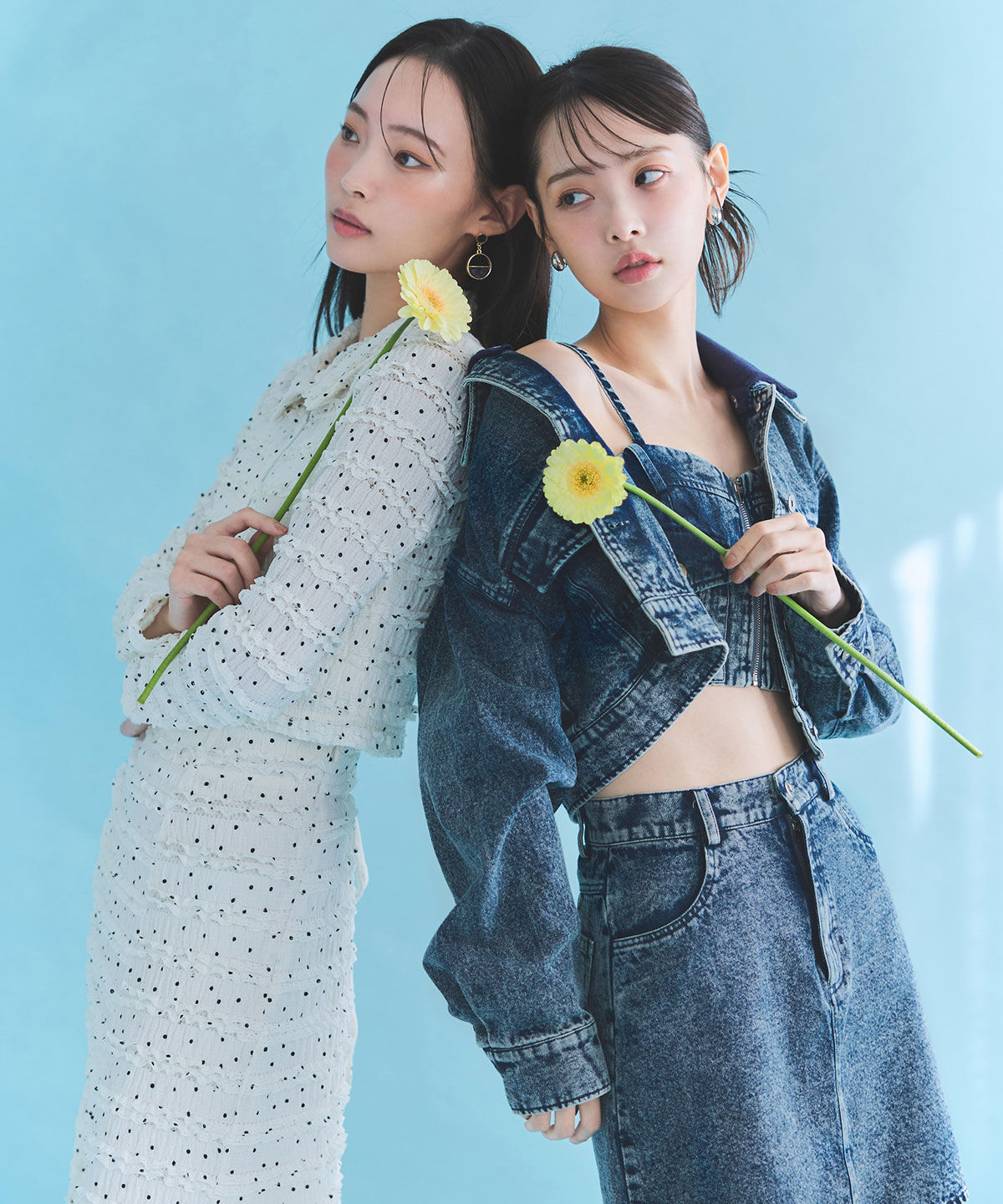 REDYAZEL「ミニフリルZIPブラウス&times;ミニフリルフレアロングスカートセットアップ」|ワンピース|