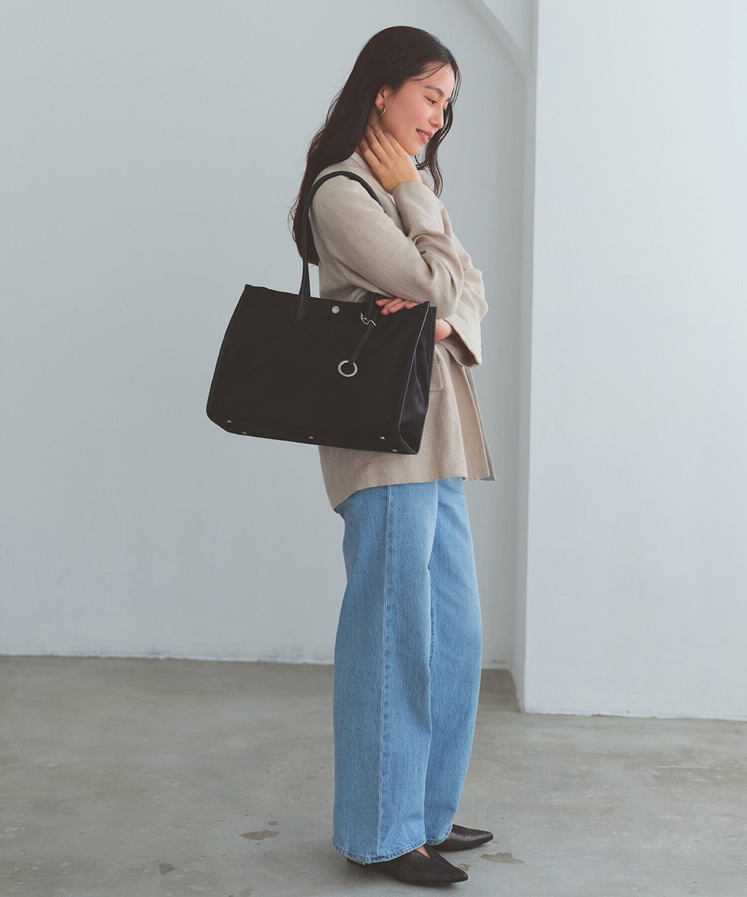 TOPKAPI BREATH「【Breath TOPKAPI】PRIM プリム ナイロン スクエア トートバッグ チャーム付き　A4/ 軽量 」|トートバッグ|