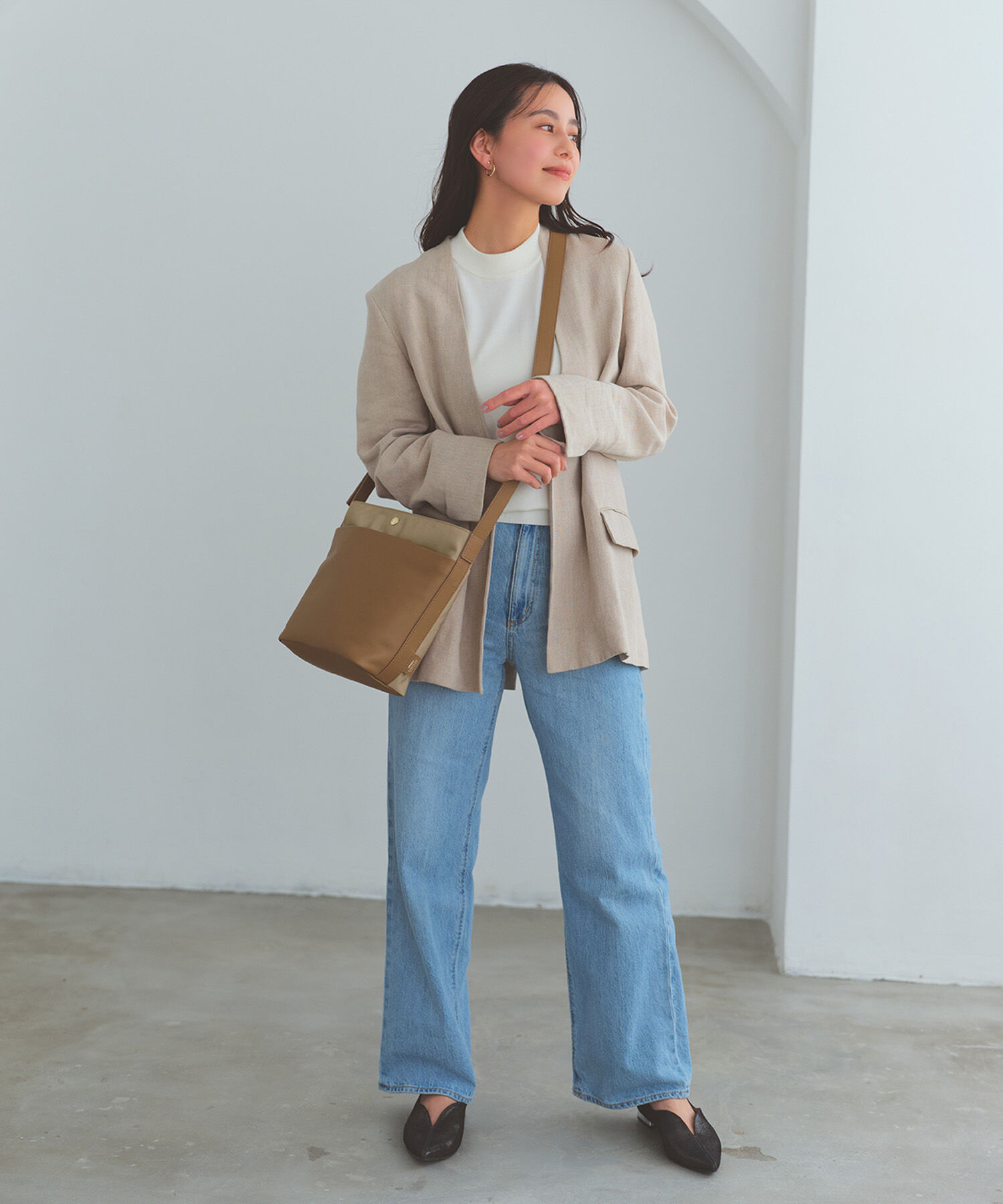 TOPKAPI BREATH「【Breath TOPKAPI】LINEA リネア レザーコンビ バケット ショルダーバッグ」|ショルダー・メッセンジャー|