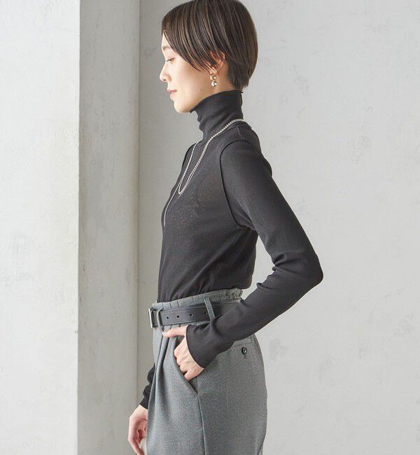 SHIPS for women「〈手洗い可能〉ドライタッチ リブ タートル」|Tシャツ・カットソー|